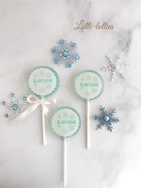 Snowflake Favor - Frozen Favor - Frozen Lollipop Favor - Winter Wedding Favor  - Snowflake  Favor - Snowflake - Lollilollies
