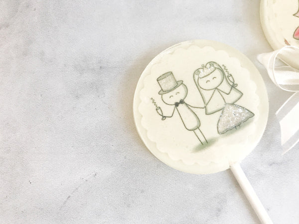 Lollipop Wedding Favor - Wedding Favor Lollipop - Bride and Groom - Unique Wedding Favor for guests - Couple Wedding Shower - Set of 24