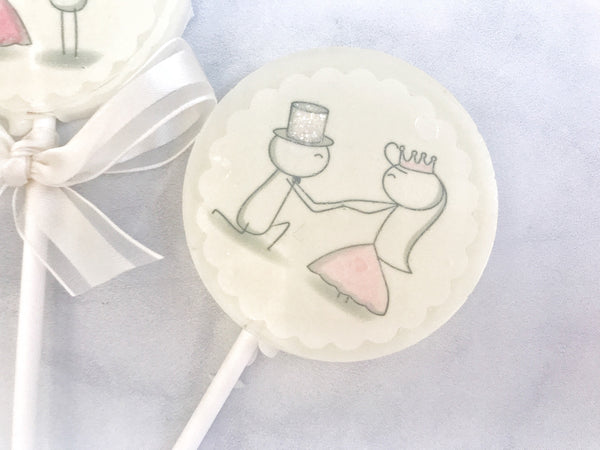 Lollipop Wedding Favor - Wedding Favor Lollipop - Bride and Groom - Unique Wedding Favor for guests - Couple Wedding Shower - Set of 24