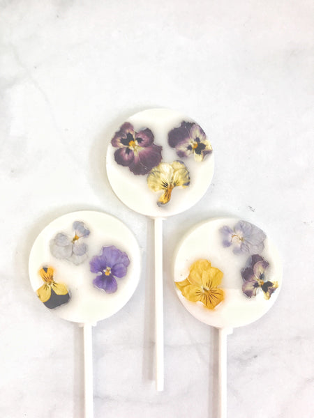 Edible Flower Lollipops -Set of 6