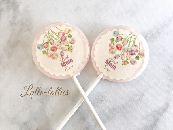 Mothers Day gift - Flowers Lollipops - Mothers day Lollipop - Gift for Mothers Day - Mothers Day Sweets - Spring Wedding Favor - Set of six