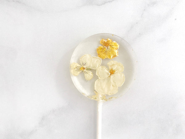 Pansy Flower Lollipop - Wedding Favor Lollipop - Flower Favor - Edible Pansy - Favor Lollipop - Edible Flower - Set of twelve