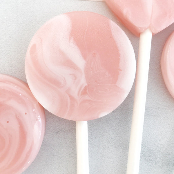 Strawberry and Cream Lollipops -  Spring Wedding Favor - Summer Wedding -  Pink and White Wedding Favor - Pink birthday favor - Lollilollies