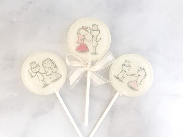 Lollipop Wedding Favor - Wedding Favor Lollipop - Bride and Groom - Unique Wedding Favor for guests - Couple Wedding Shower - Set of 24