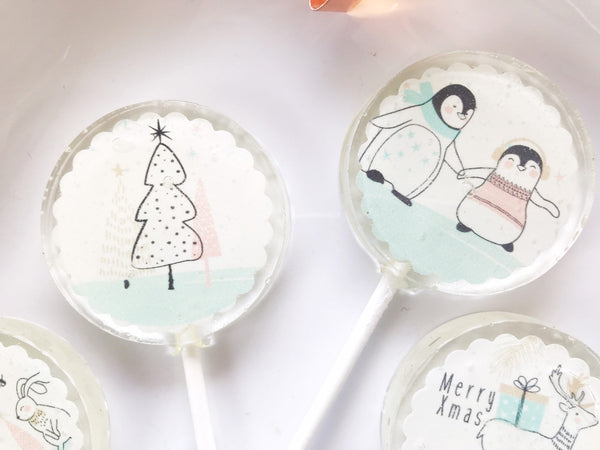 New! Christmas Lollipops - Holiday Lollipops - Christmas stocking-  Christmas Gift - Holiday Favors  - Lollipops -Set of 6