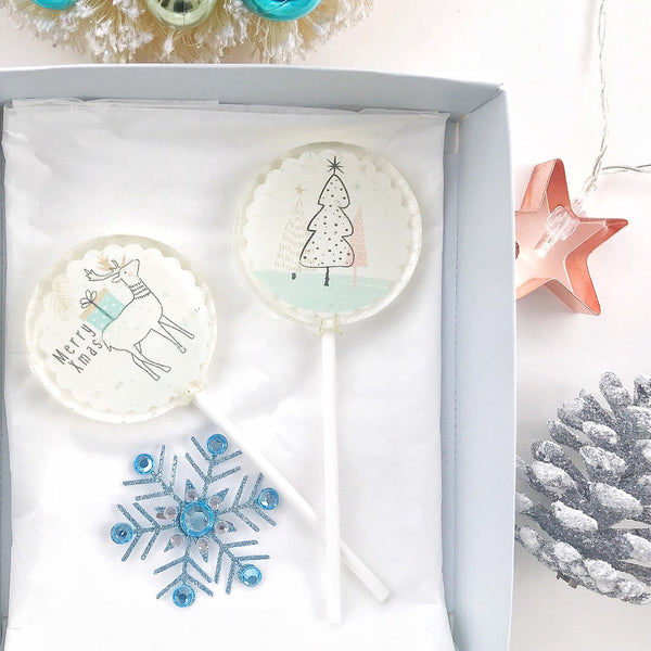 New! Christmas Lollipops - Holiday Lollipops - Christmas stocking-  Christmas Gift - Holiday Favors  - Lollipops -Set of 6