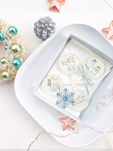 New! Christmas Lollipops - Holiday Lollipops - Christmas stocking-  Christmas Gift - Holiday Favors  - Lollipops -Set of 6