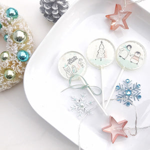 New! Christmas Lollipops - Holiday Lollipops - Christmas stocking-  Christmas Gift - Holiday Favors  - Lollipops -Set of 6