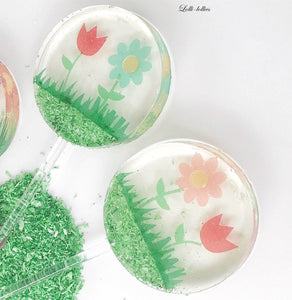 Spring Favor - Flower Lollipop - Candy Flowers - Spring Lollipop - Garden Lollipop - Flower Favor - Spring Flower - Favor lollipop - Set 6